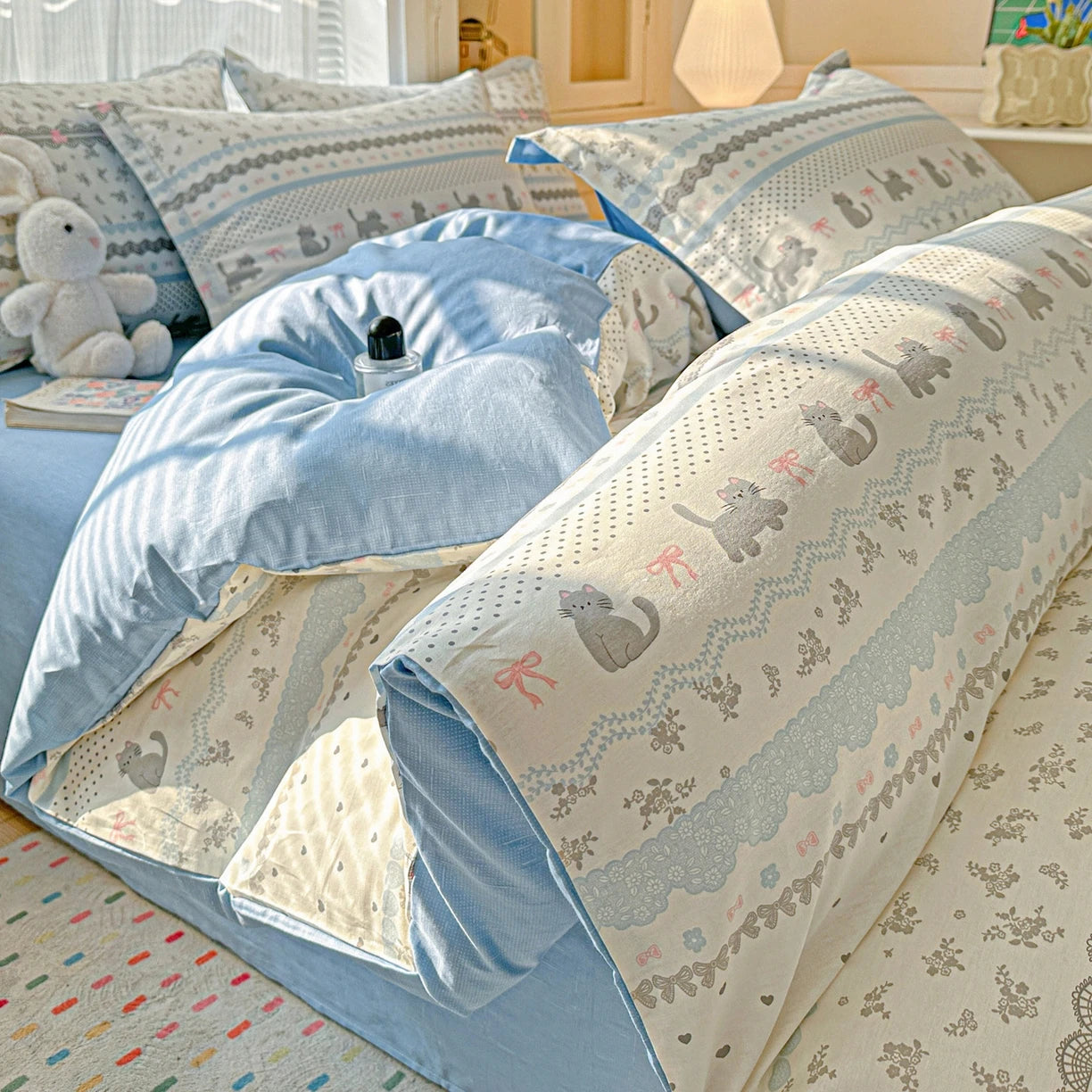 IMPORTANT COTTON DUVET COVER SET WITH 2PILLOW CASE