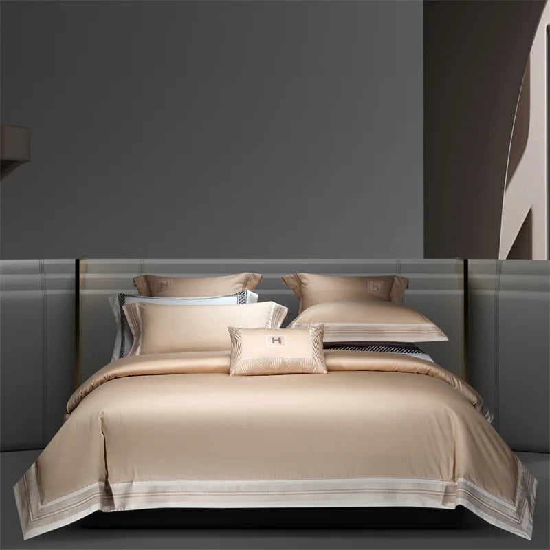 Premium 1000TC Egyptian Cotton Luxury Embroidery Hotel Style Bedding Set - 4 Pieces