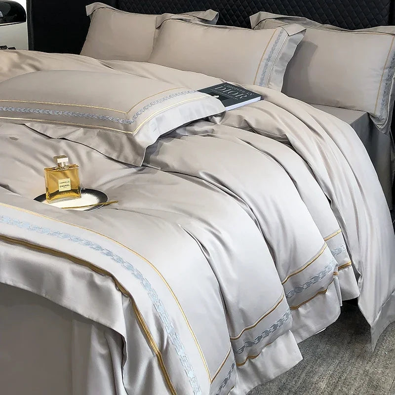 100% Egyptian Cotton Luxury Embroidery Hotel Style Bedding Set | Queen & King Size