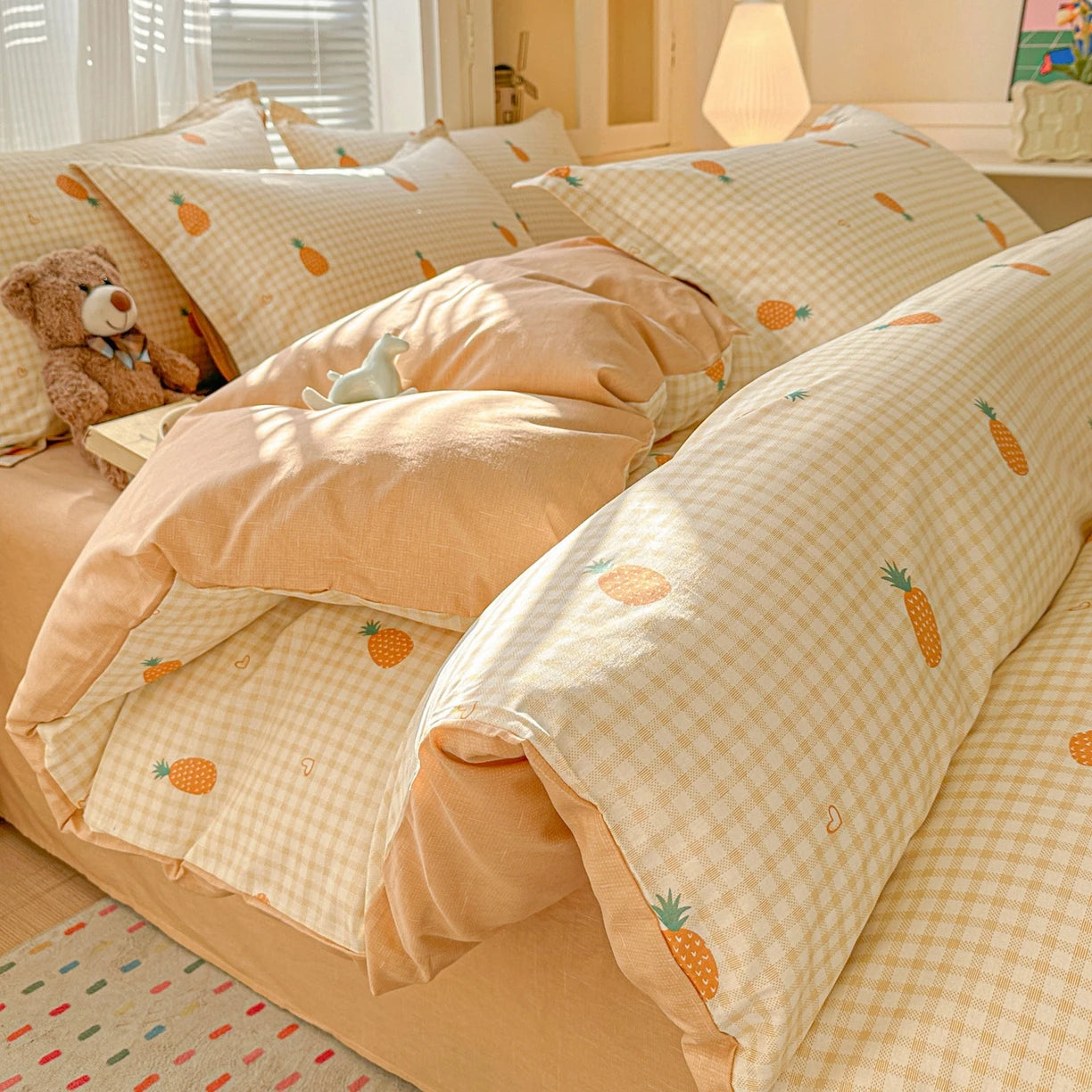 IMPORTANT COTTON DUVET COVER SET WITH 2PILLOW CASE