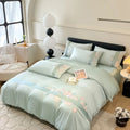 Embroidered Ice Silk Bedding Set - 3 or 4 Piece