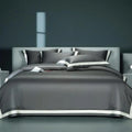 Premium 1400TC Egyptian Cotton Smooth Soft Bedding Set - Chic White & Grey Patchwork