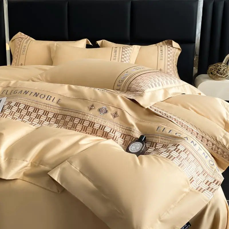 4-Piece High-End Light Luxury Long Staple Cotton Embroidery Bedding Set |