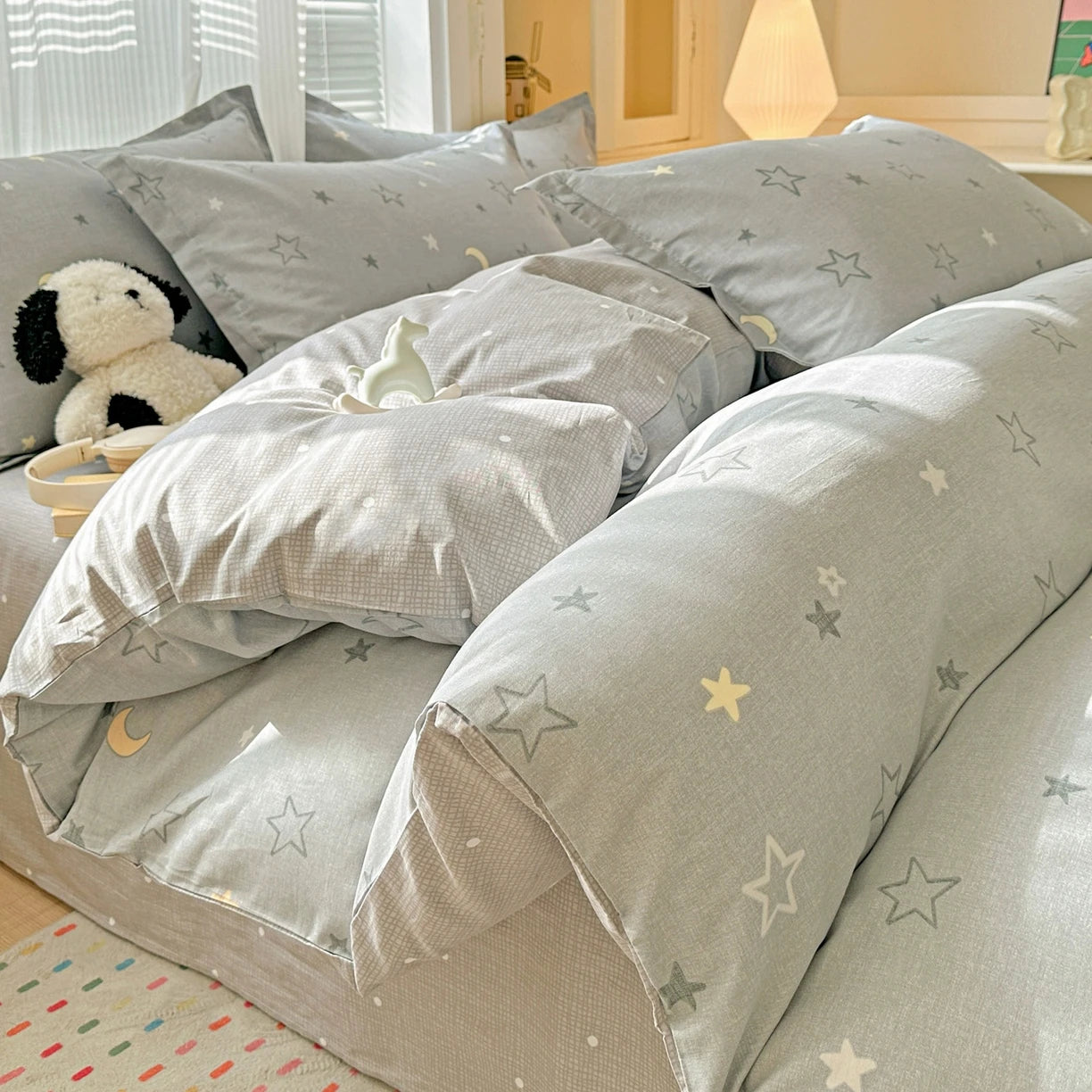 IMPORTANT COTTON DUVET COVER SET WITH 2PILLOW CASE