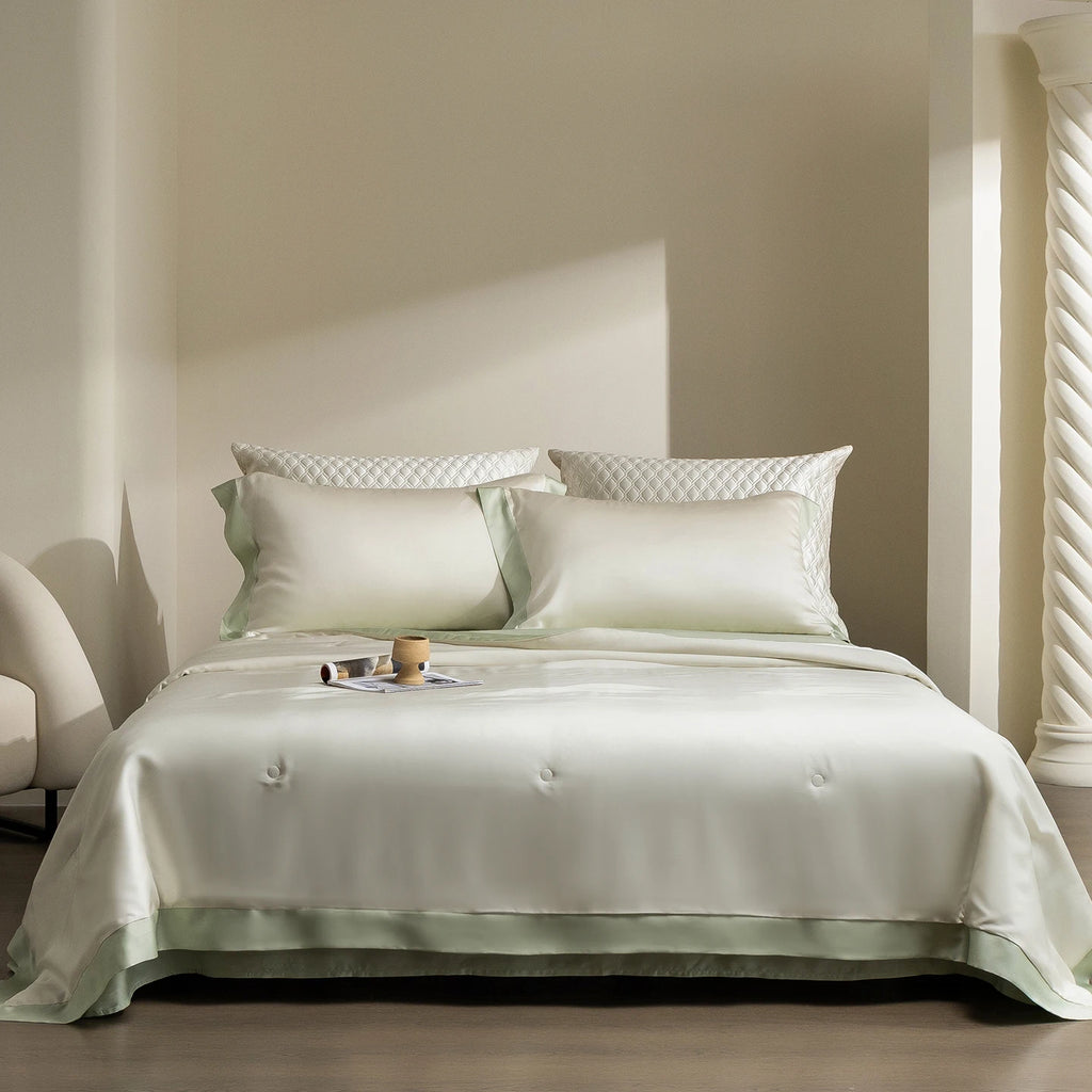 600TC Lyocell Summer Quilt | Cooling Eucalyptus Air Conditioning Comforter | Bed Sheet & Pillowcases |