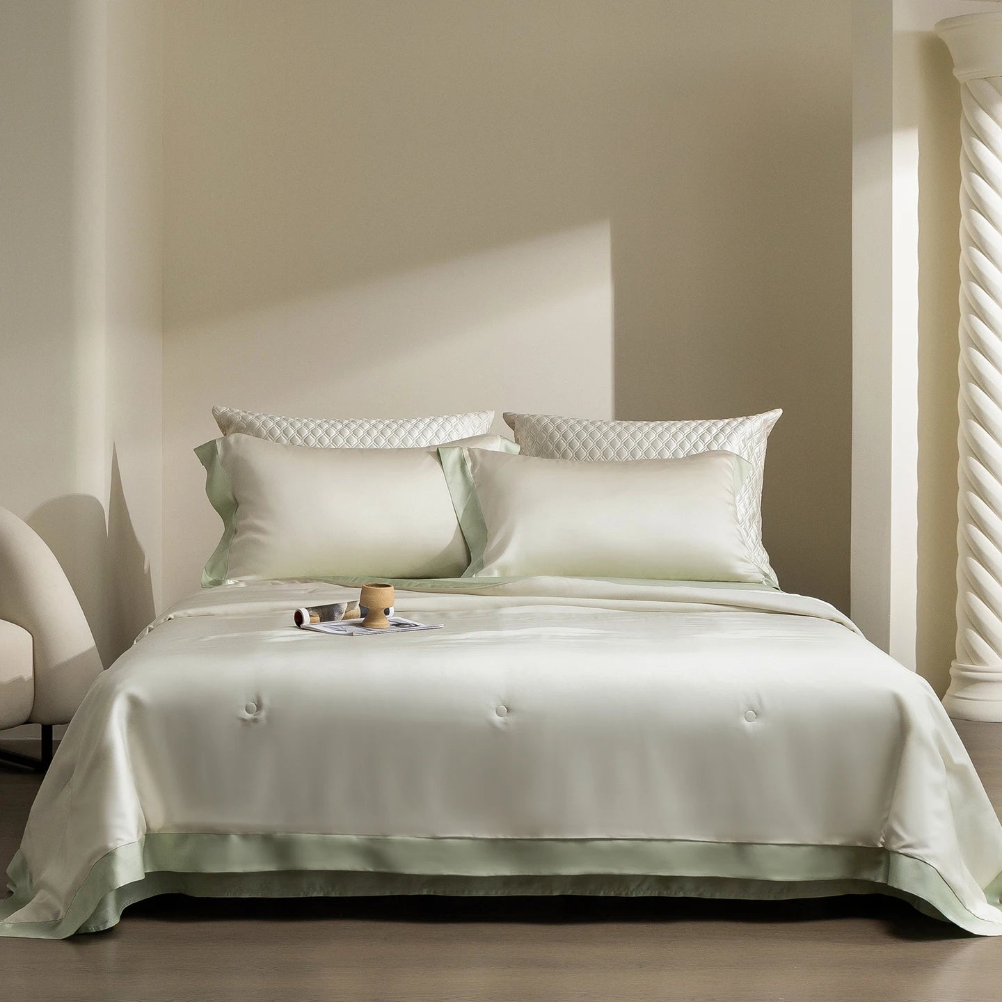 600TC Lyocell Summer Quilt | Cooling Eucalyptus Air Conditioning Comforter | Bed Sheet & Pillowcases |