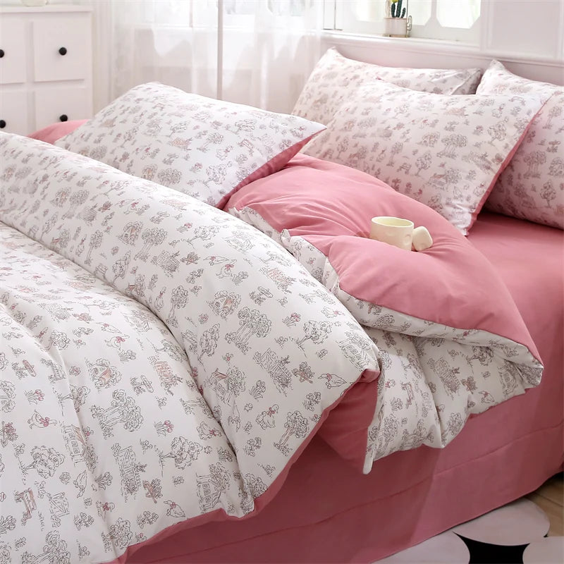 IMPORTANT COTTON DUVET COVER SET WITH 2PILLOW CASE